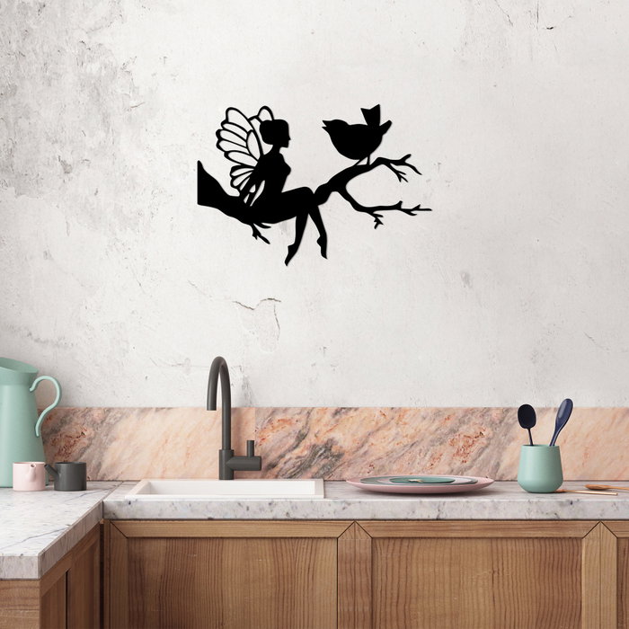 Wallity Fairy - 434 Escultura de pared de metal negra Wallity Fairy - 434 Escultura de pared de metal negra